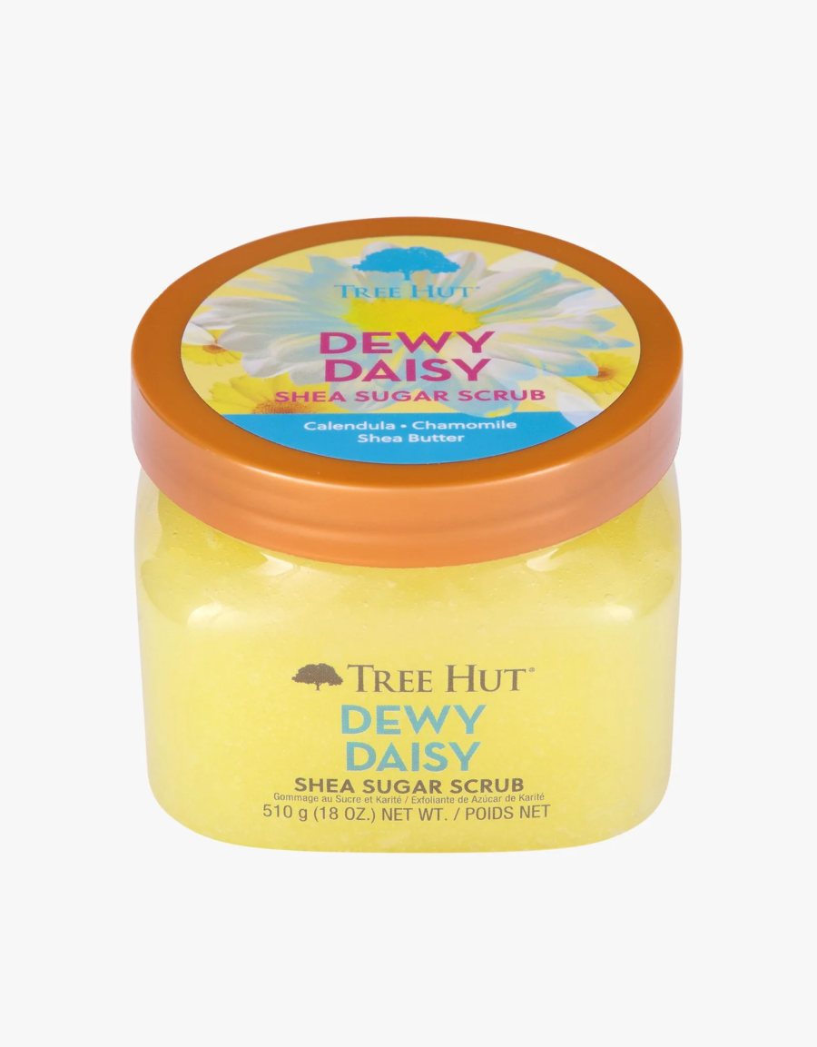 Скраб для тіла Tree Hut Dewy Daisy Sugar Scrub 510g · солодка полуниця, свіжі ромашки, тепла амбра — фото 3