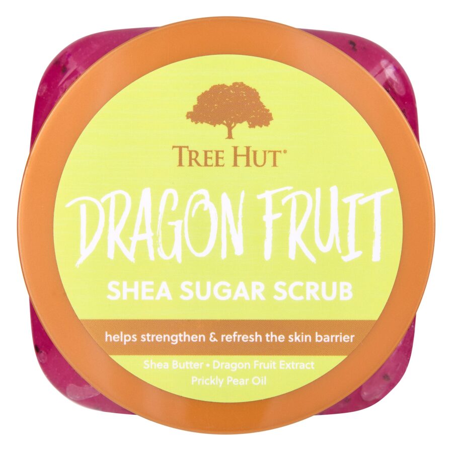 Скраб для тіла Tree Hut Dragon Fruit Sugar Scrub 510g · свіжа пітахая, соковитий ананас, солодкий персик — фото 2