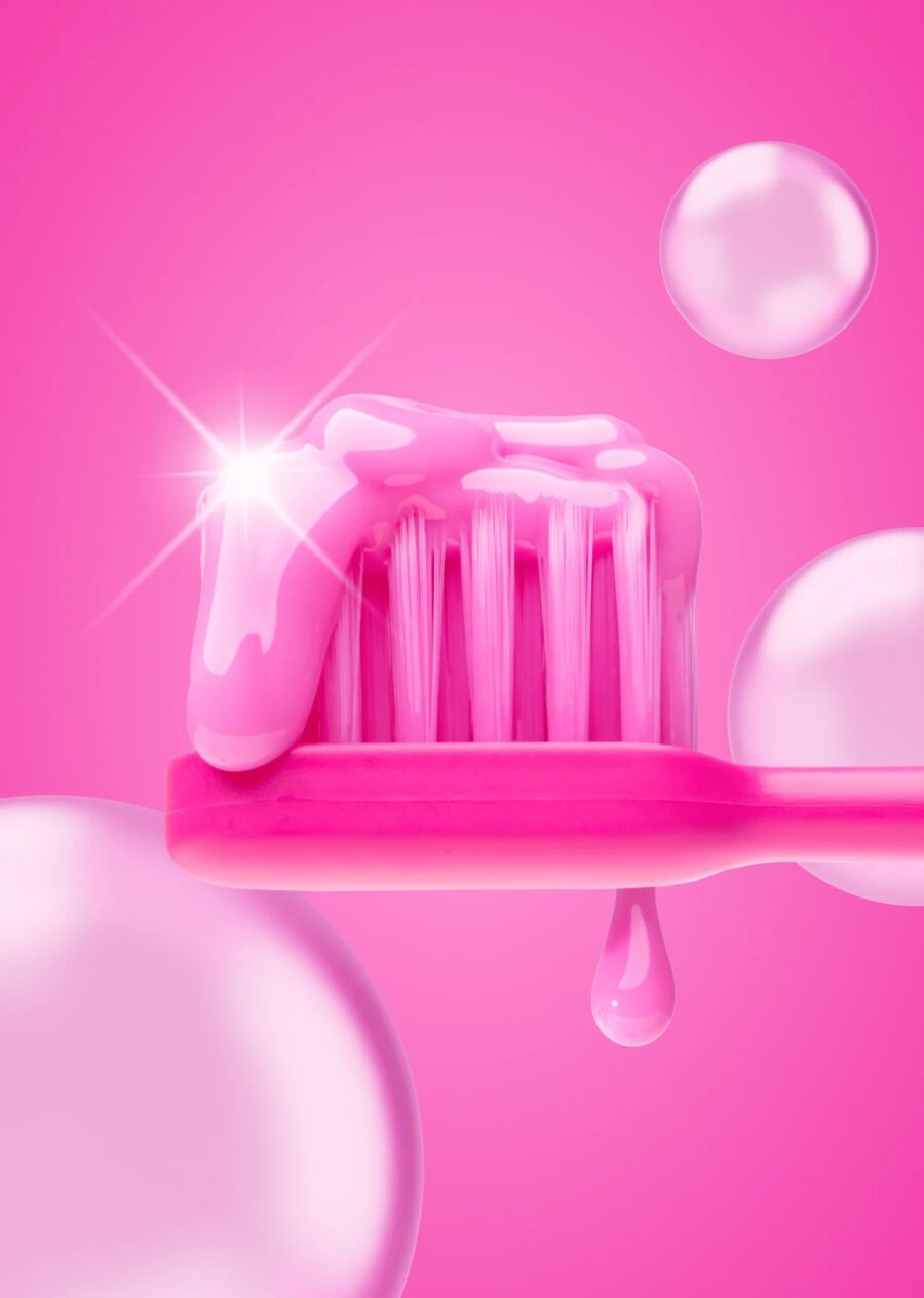 1146-1 Зубна паста зі смаком жуйки hismile Barbie Pink Bubblegum Toothpaste 60g · рожева жуйка — фото 3