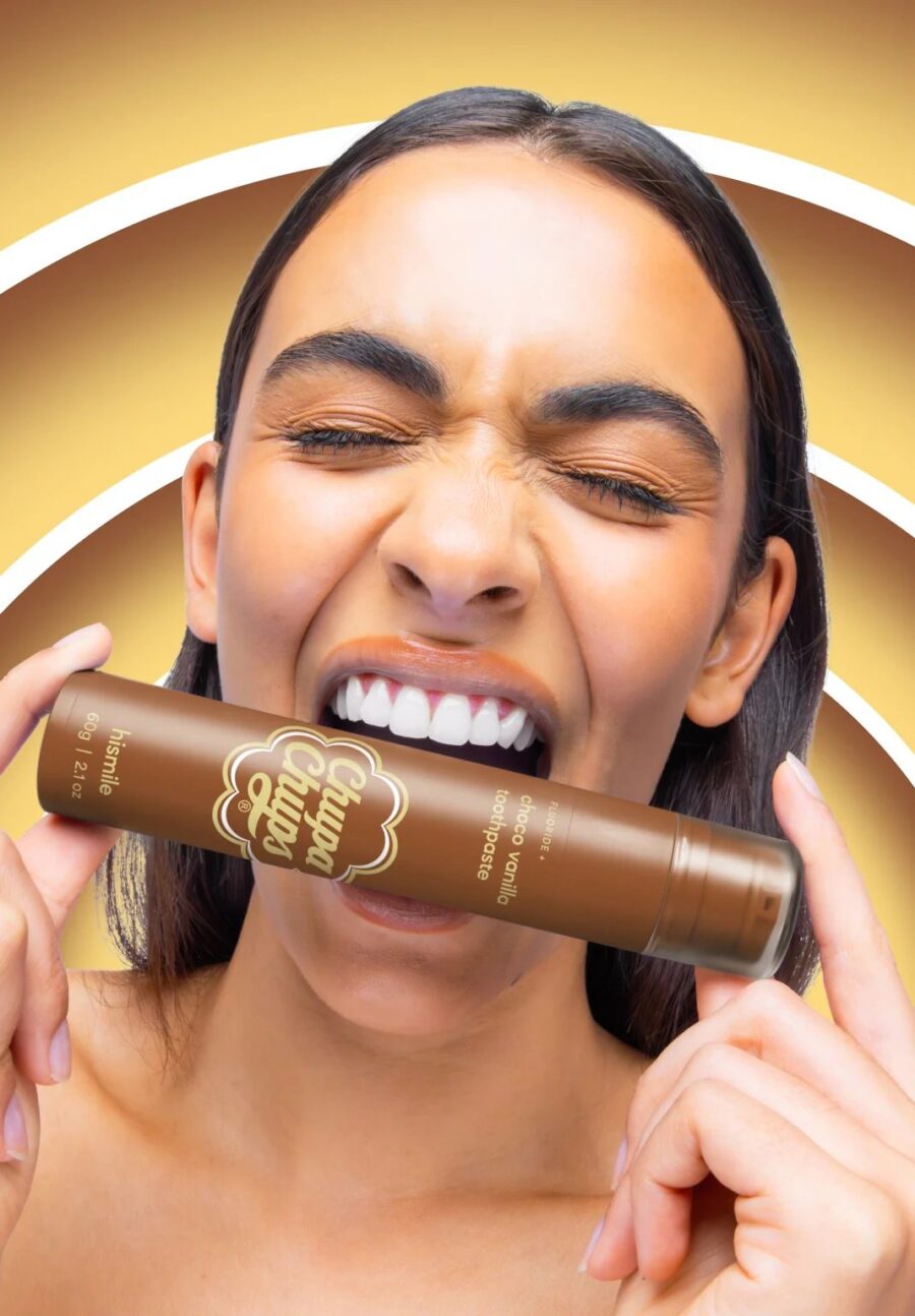 Зубна паста зі шоколадно-ванільним смаком hismile Chupa Chups Choco Vanilla Toothpaste 60g · шоколад, ваніль — фото 3